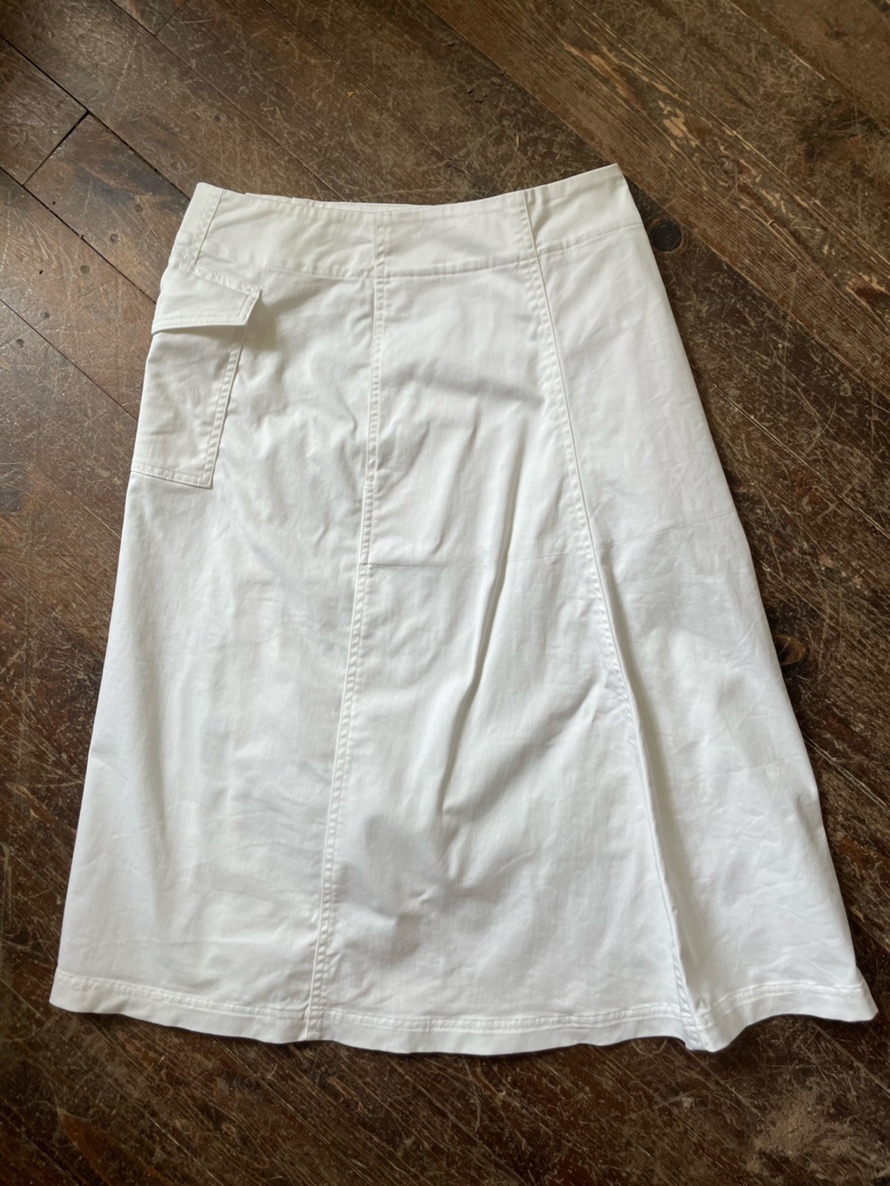T by Alexander Wang a-line midi white skirt